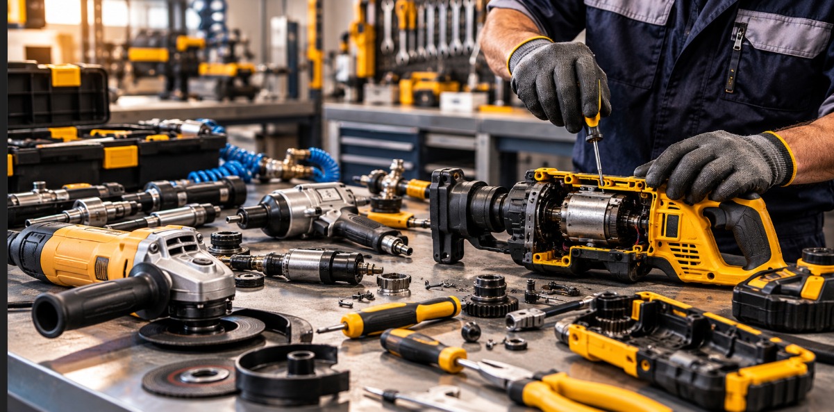 Industrial tools equipment being inspected